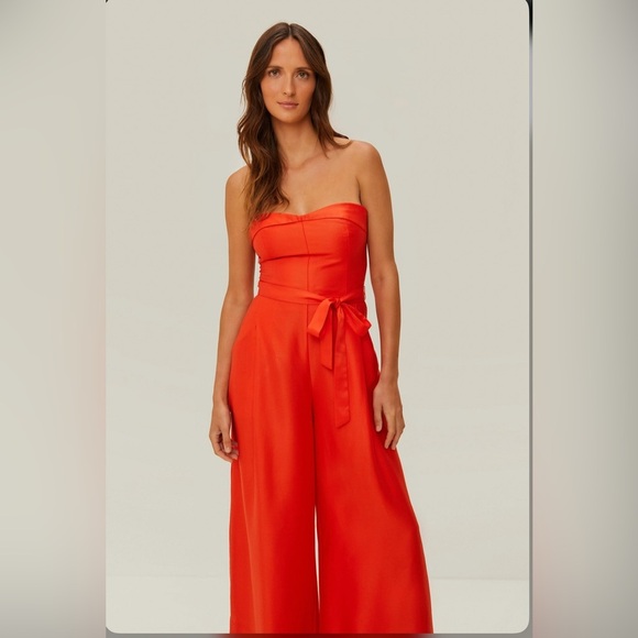 Farm Rio Red Strapless Jumpsuit - Picture 3 of 9